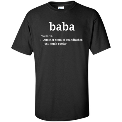 Fathers Day T-shirt Baba Definition Black