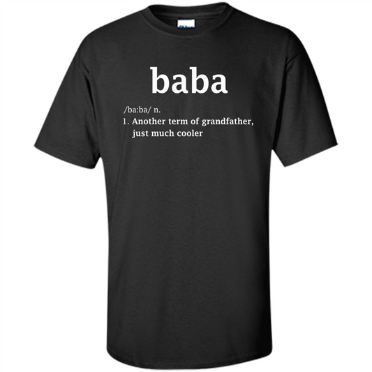 Fathers Day T-shirt Baba Definition Black