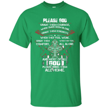 God Bless Our Soldier T-shirt Irish Green