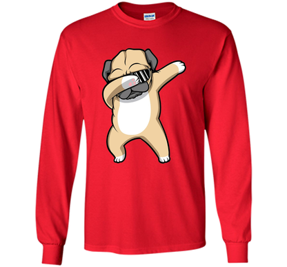 Dabbing Pug Shirt - Funny Cute Dog Dab Dance T-shirt Red