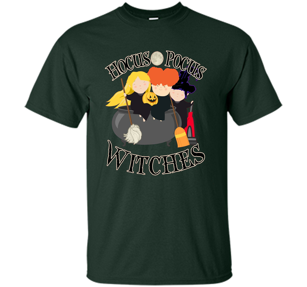 Hocus Pocus Witches Full Moon Cute Halloween October Shirt shirt Forest Green