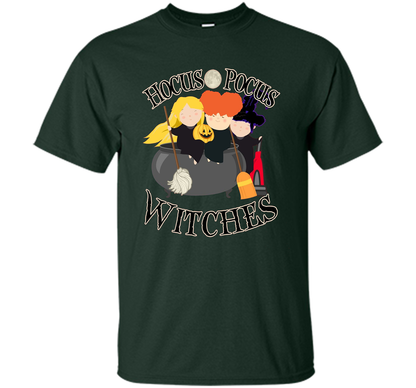 Hocus Pocus Witches Full Moon Cute Halloween October Shirt shirt Forest Green