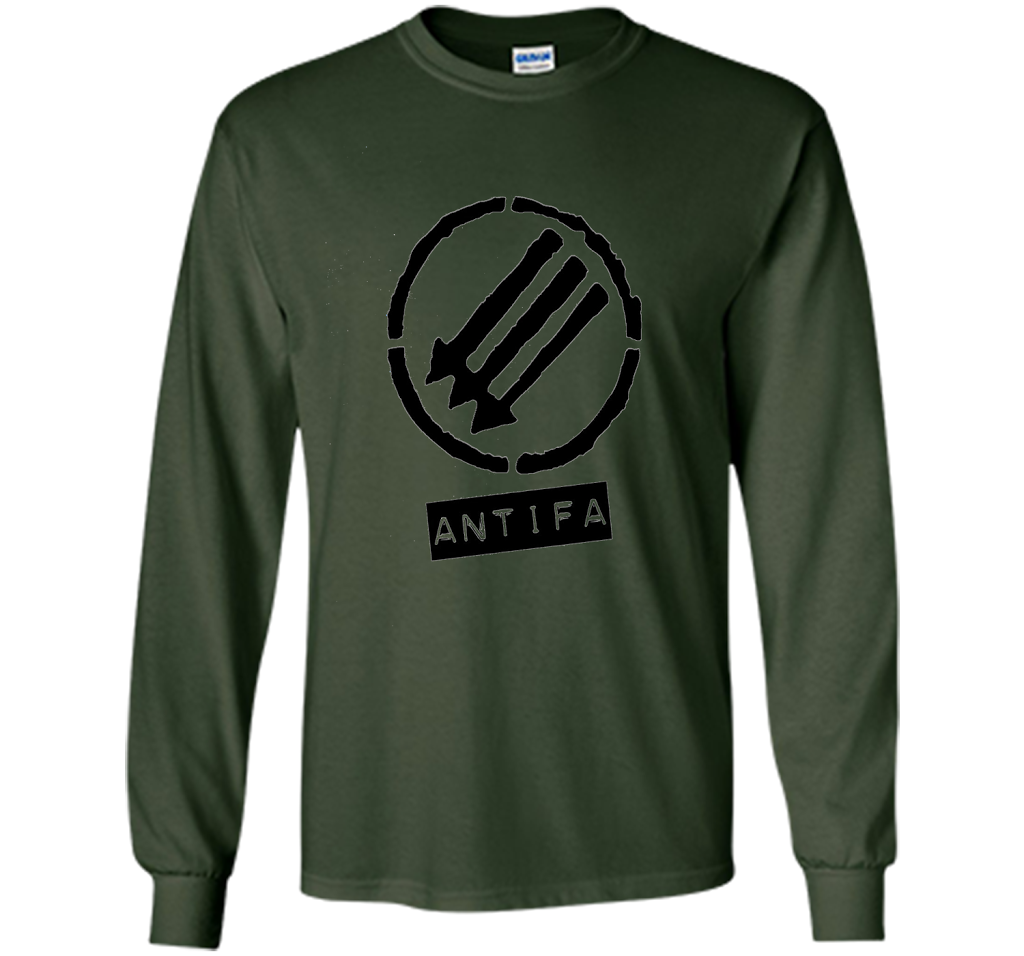Anti Fascist Antifa Logo T-shirt Forest Green