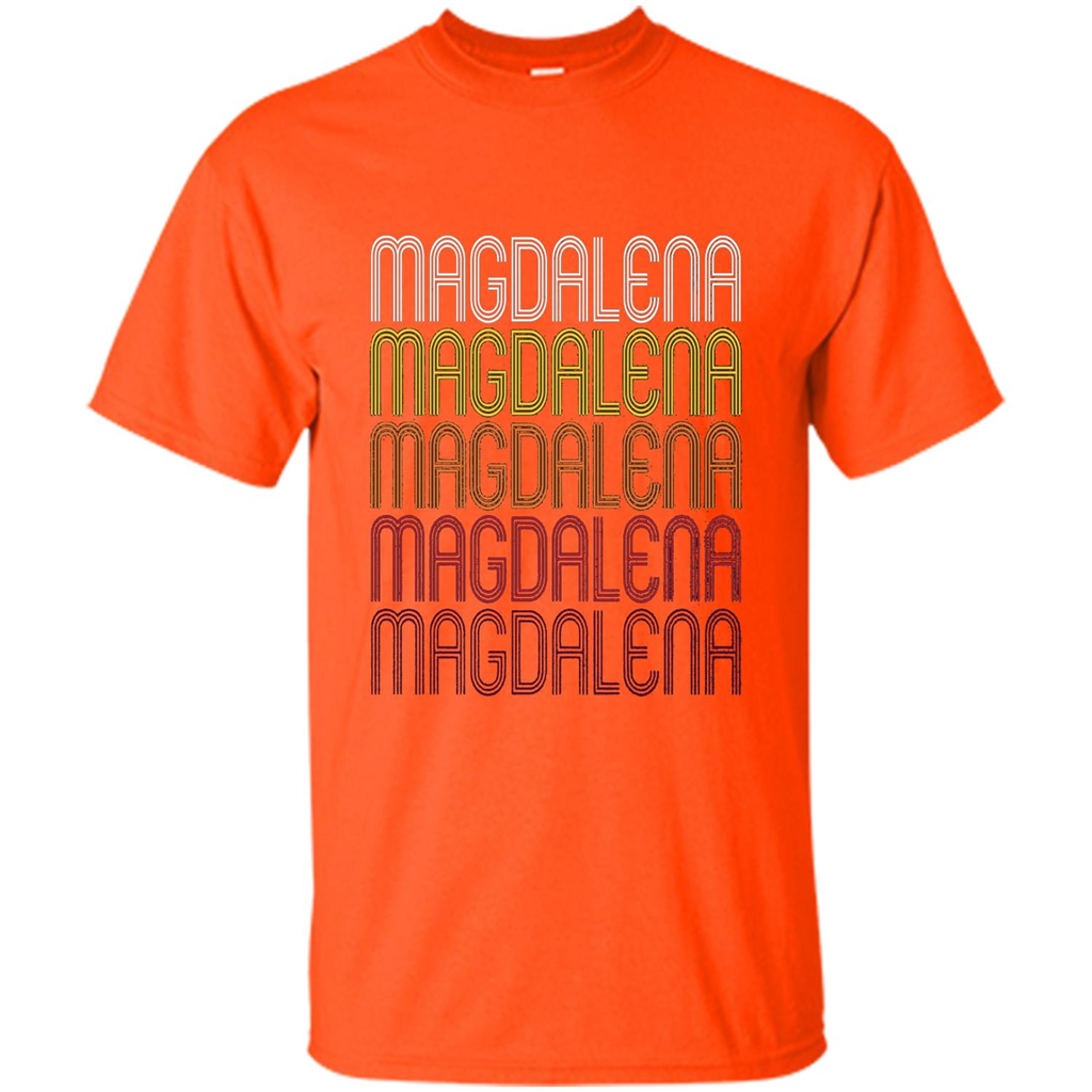 Magdalena Retro Wordmark Pattern T-shirt Orange