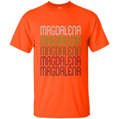 Magdalena Retro Wordmark Pattern T-shirt Orange