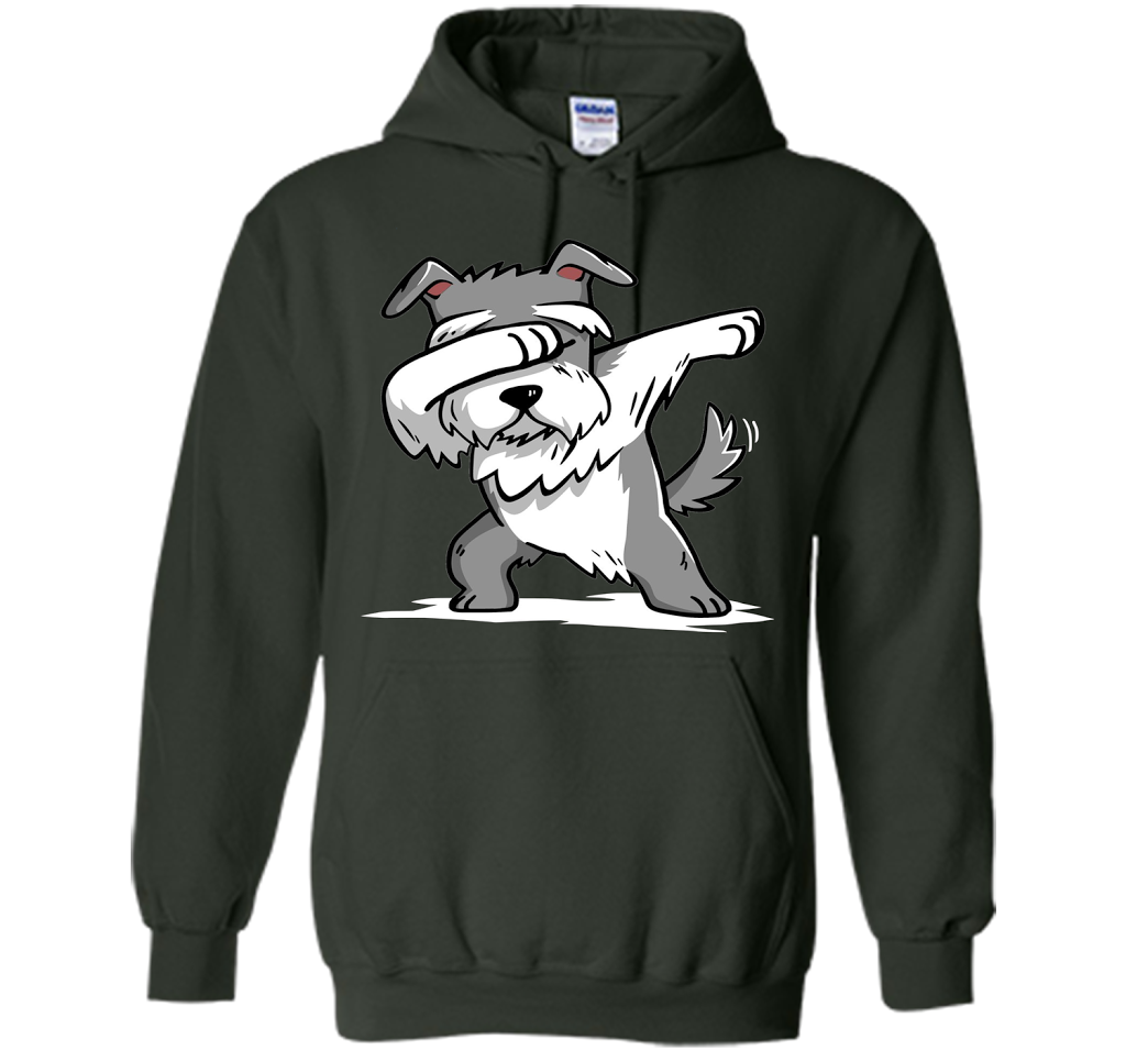 Dog T-shirt Schnauzer Dabbing T-shirt Forest Green
