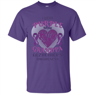 I Wear Purple For My Grandpa Alzheimer's Awareness T-Shirt