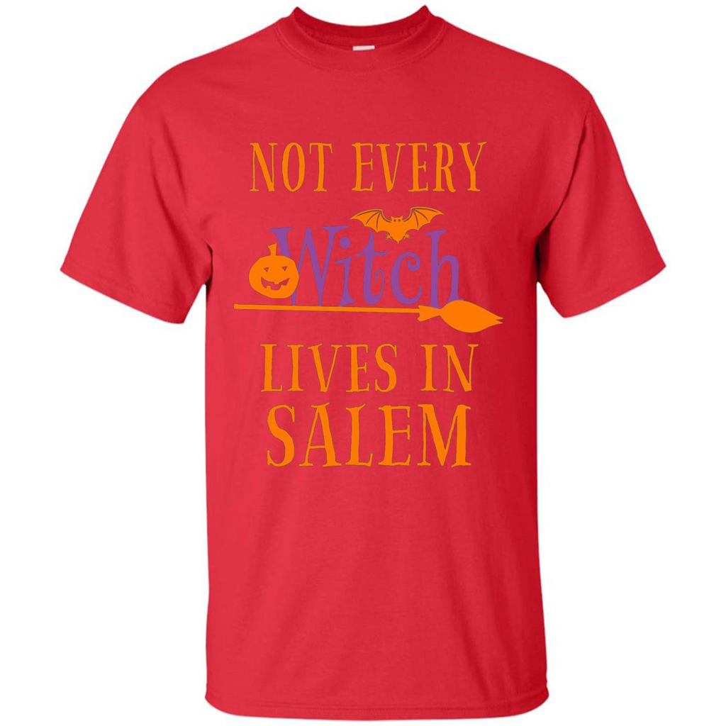 Halloween T-shirt Not Every Witch Lives In Salem T-Shirt Red