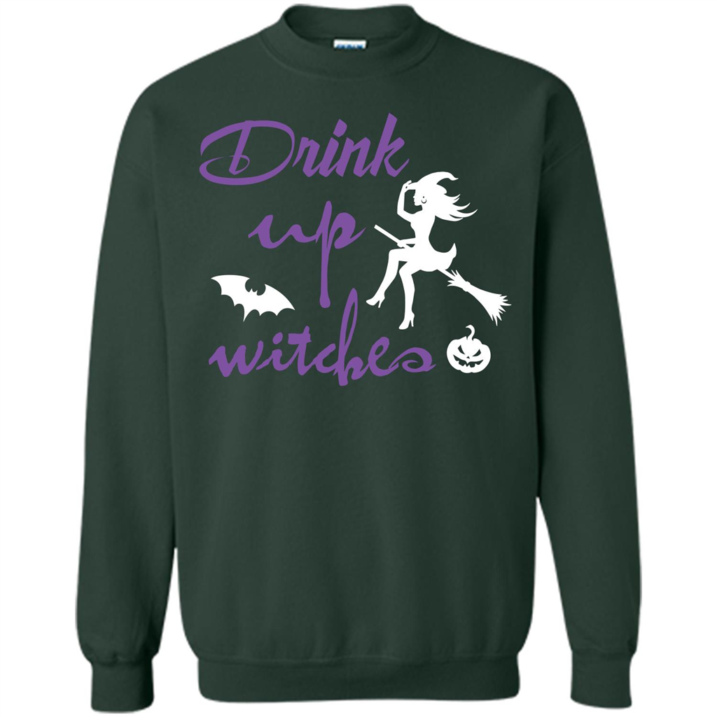Halloween T-shirt Drink Up Witches T-shirt Forest Green