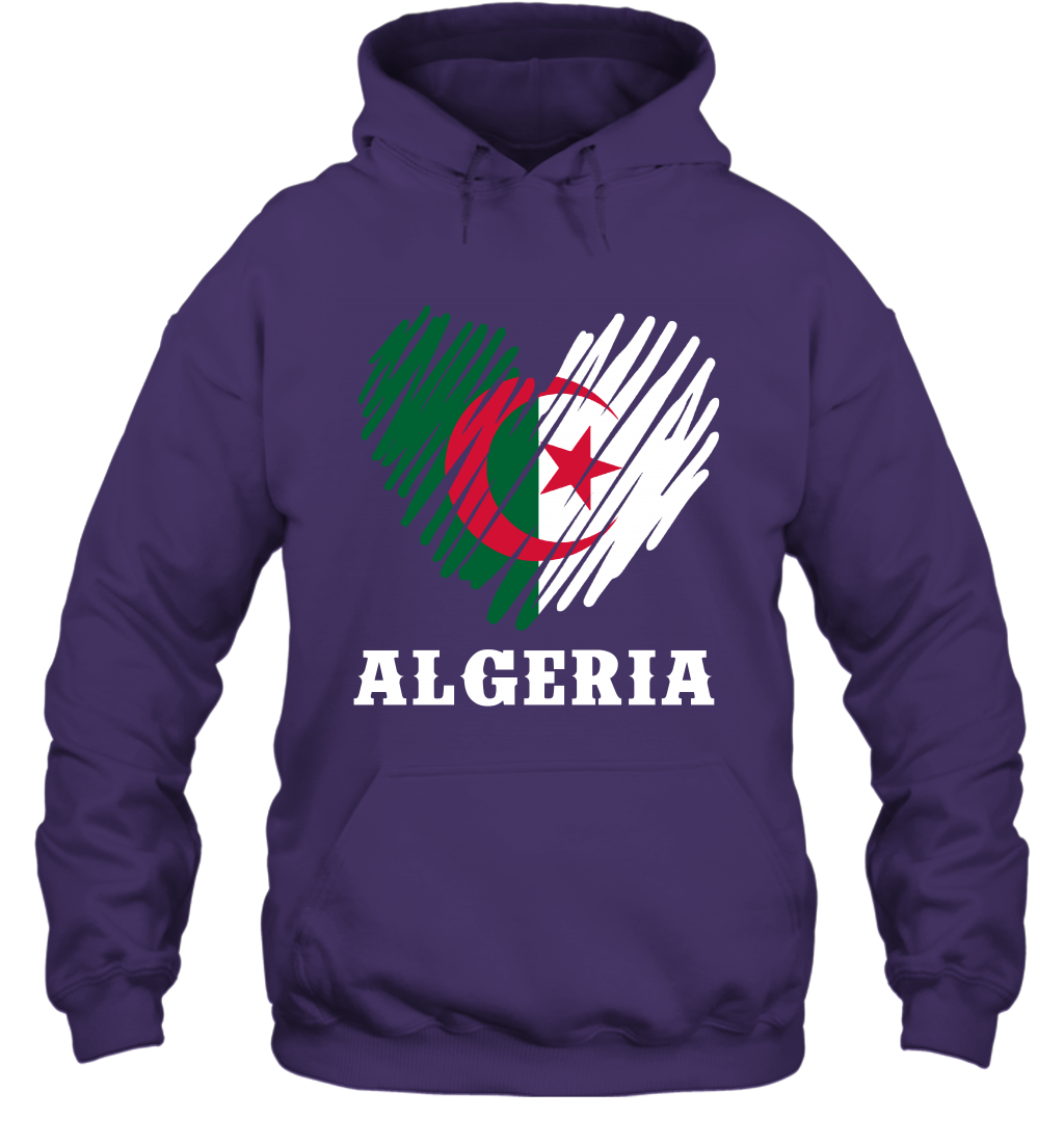 Algeria Flag Shirt Hoodie Hoodie Purple
