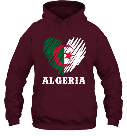 Algeria Flag Shirt Hoodie Hoodie Maroon
