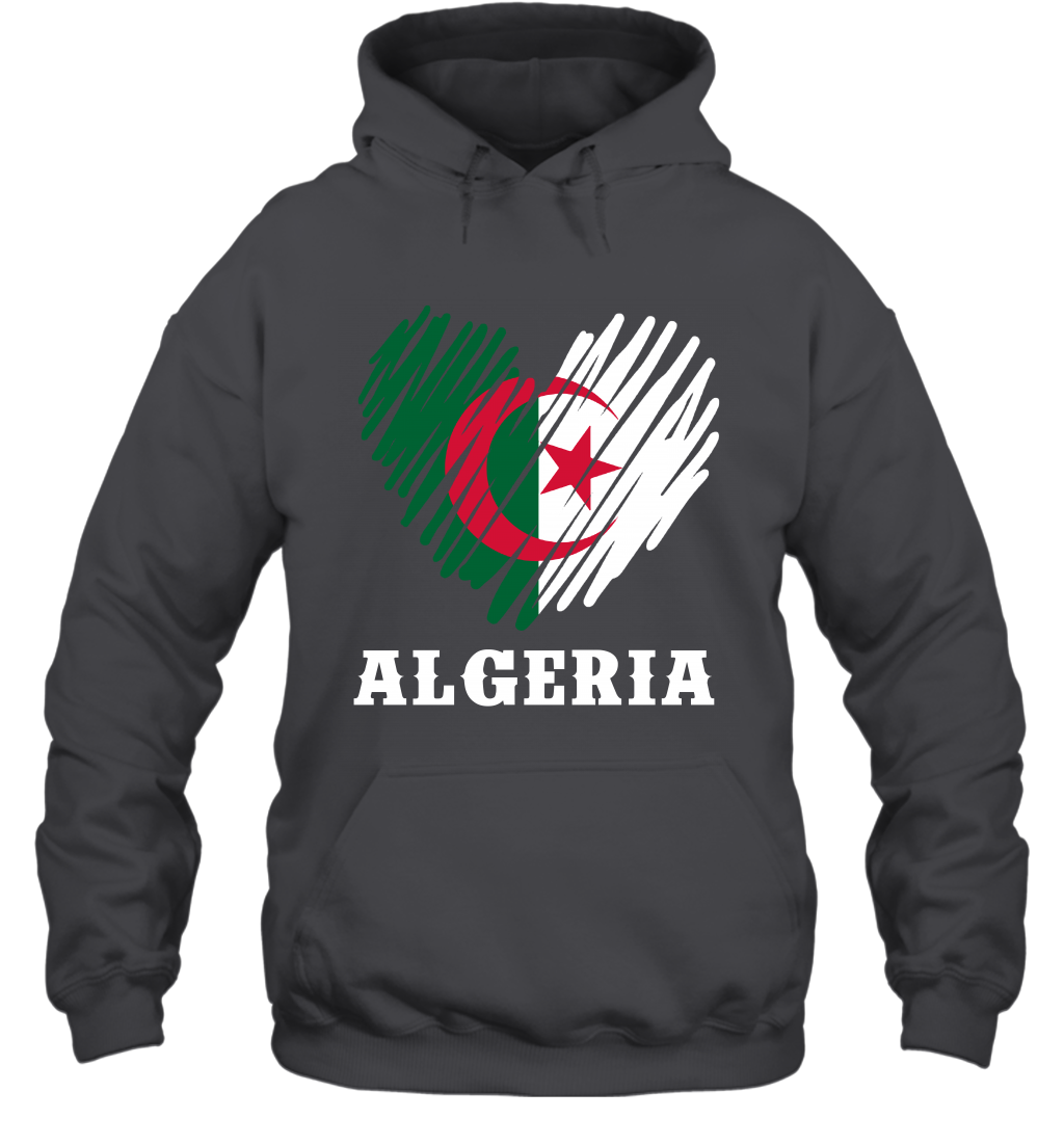 Algeria Flag Shirt Hoodie Hoodie Dark Heather