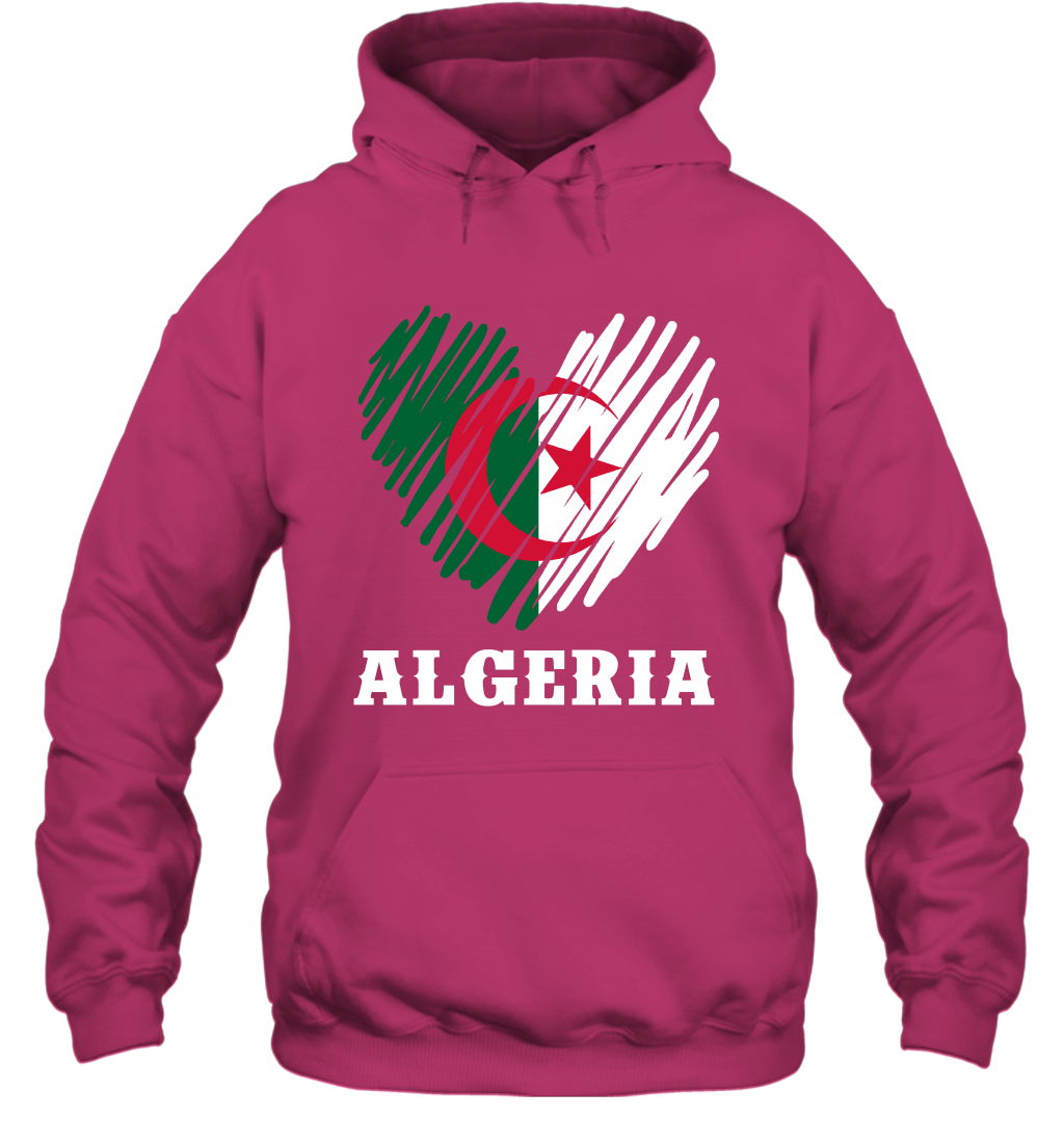 Algeria Flag Shirt Hoodie Hoodie Heliconia