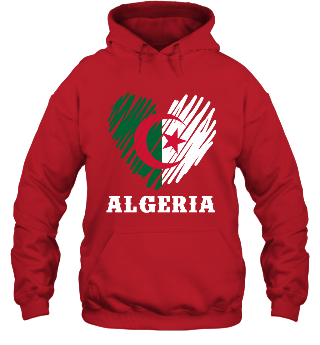 Algeria Flag Shirt Hoodie Hoodie Red