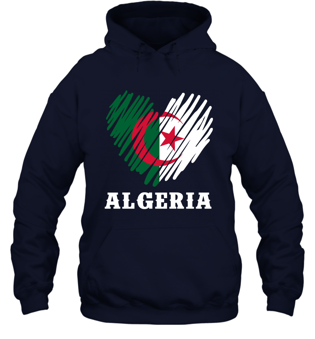 Algeria Flag Shirt Hoodie Hoodie Navy