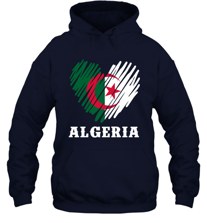 Algeria Flag Shirt Hoodie Hoodie Navy