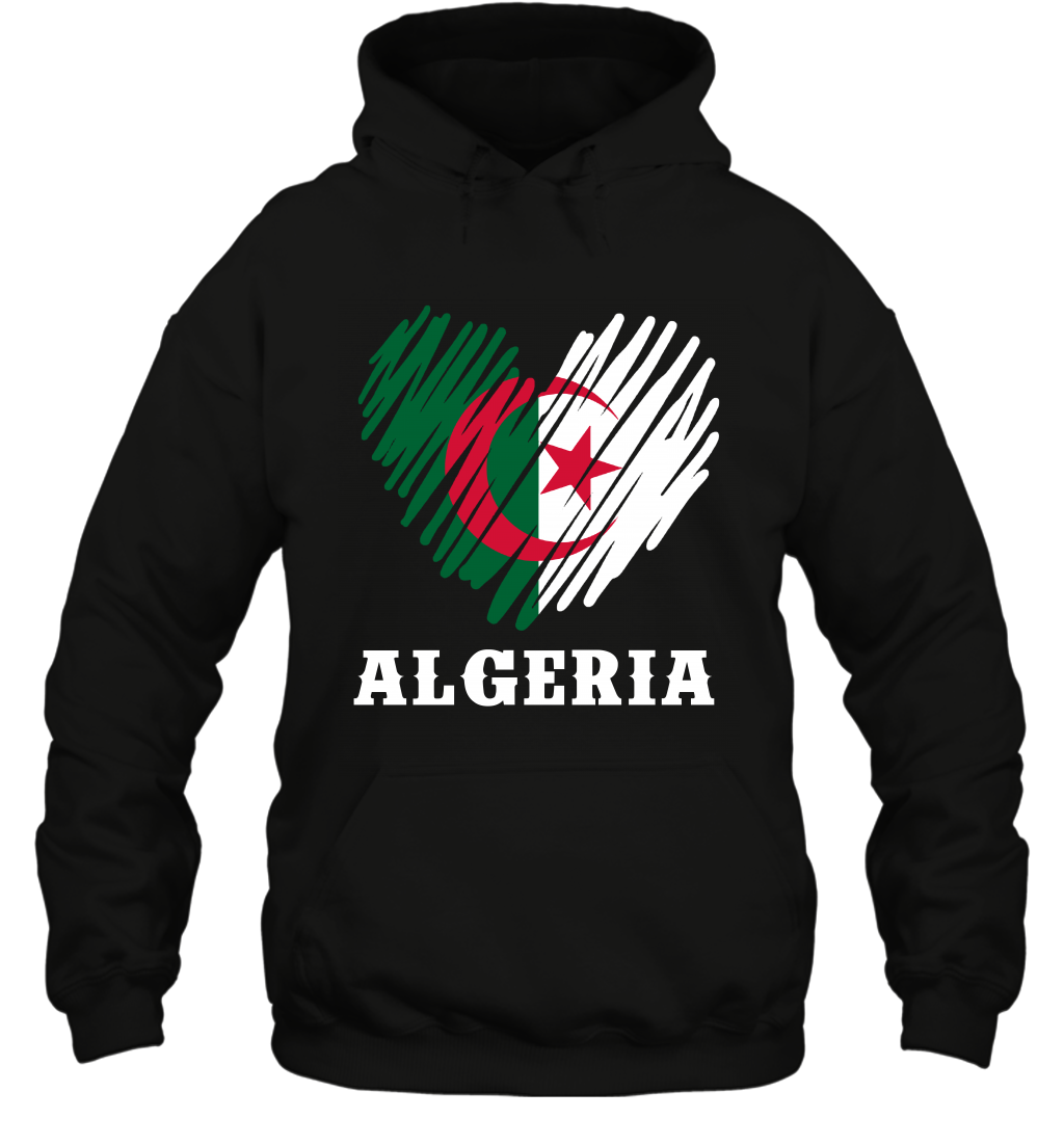 Algeria Flag Shirt Hoodie Hoodie Black