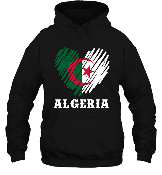Algeria Flag Shirt Hoodie Hoodie Black