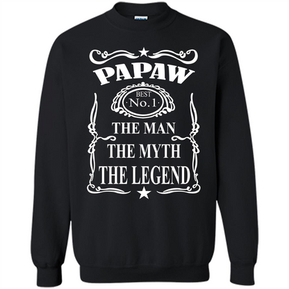 Fathers Day T-shirt Papaw The Man The Myth The Legend Black