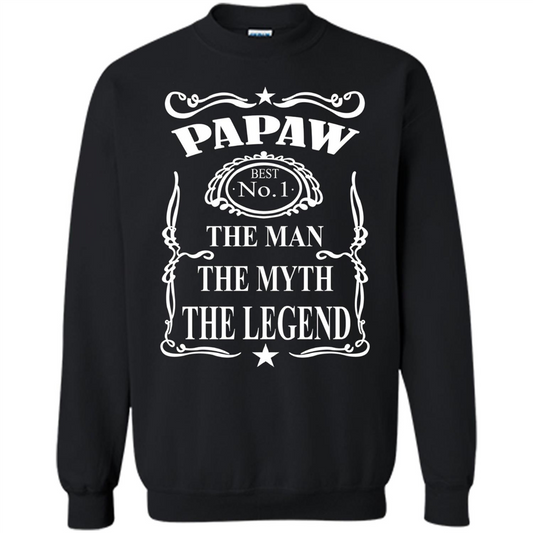 Fathers Day T-shirt Papaw The Man The Myth The Legend Black