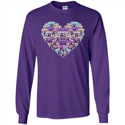 Boxer Dog Heart Mosaic Dog Lover T-shirt Purple