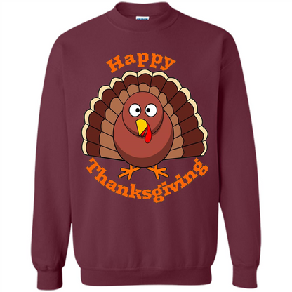 Happy Thanksgiving With Turkey T-shirt Maroon