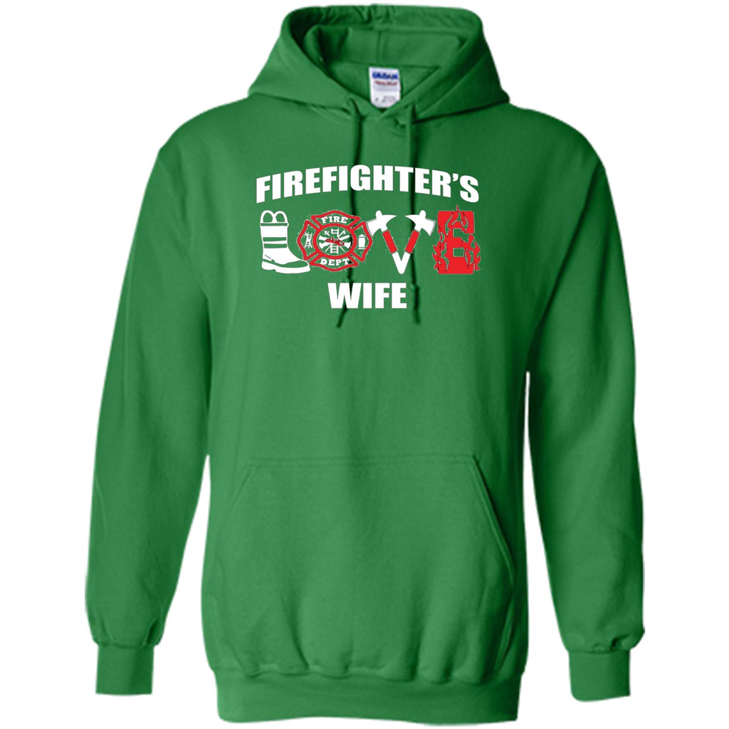 Firefighter Wife Love T-Shirt Irish Green
