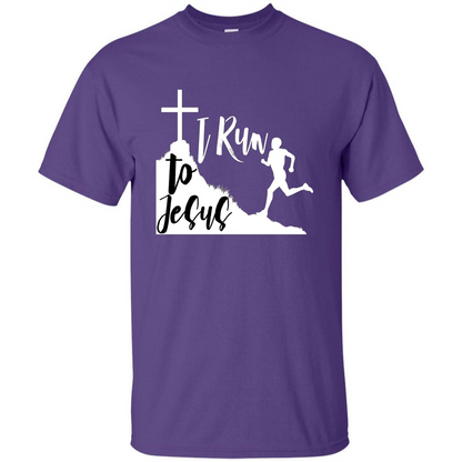 Christian T-shirt I Run To Jesus Purple