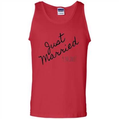 Just Married Honeymoon September 30 2017 Wedding T-Shirt Red