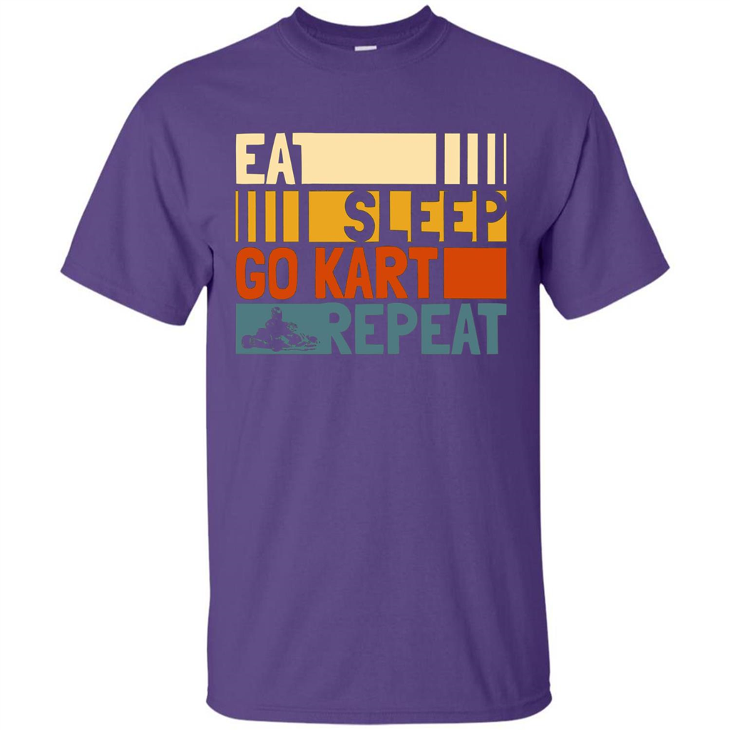 Eat Sleep Go Kart Repeat T-shirt Go Kart Player T-shirt Purple