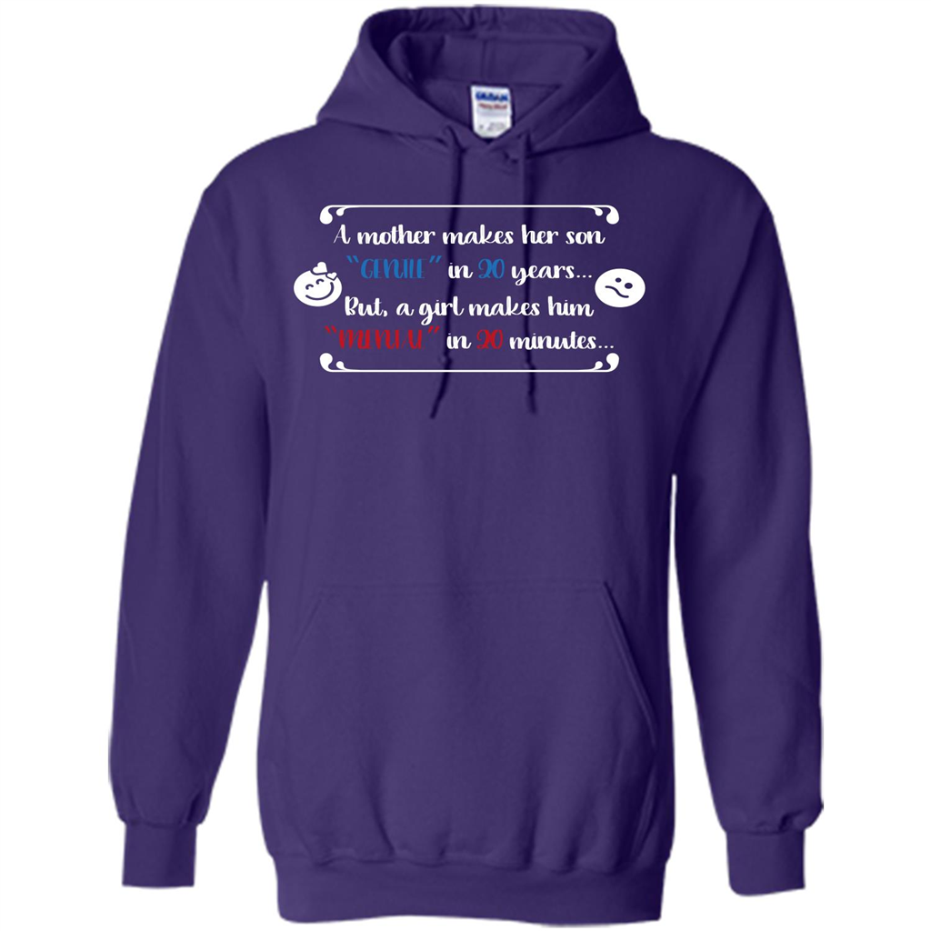 Funny T-shirt A Girl Makes Him Mental In 20 Minuutes Purple