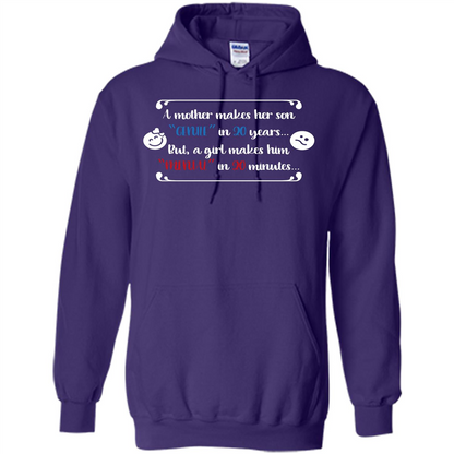 Funny T-shirt A Girl Makes Him Mental In 20 Minuutes Purple