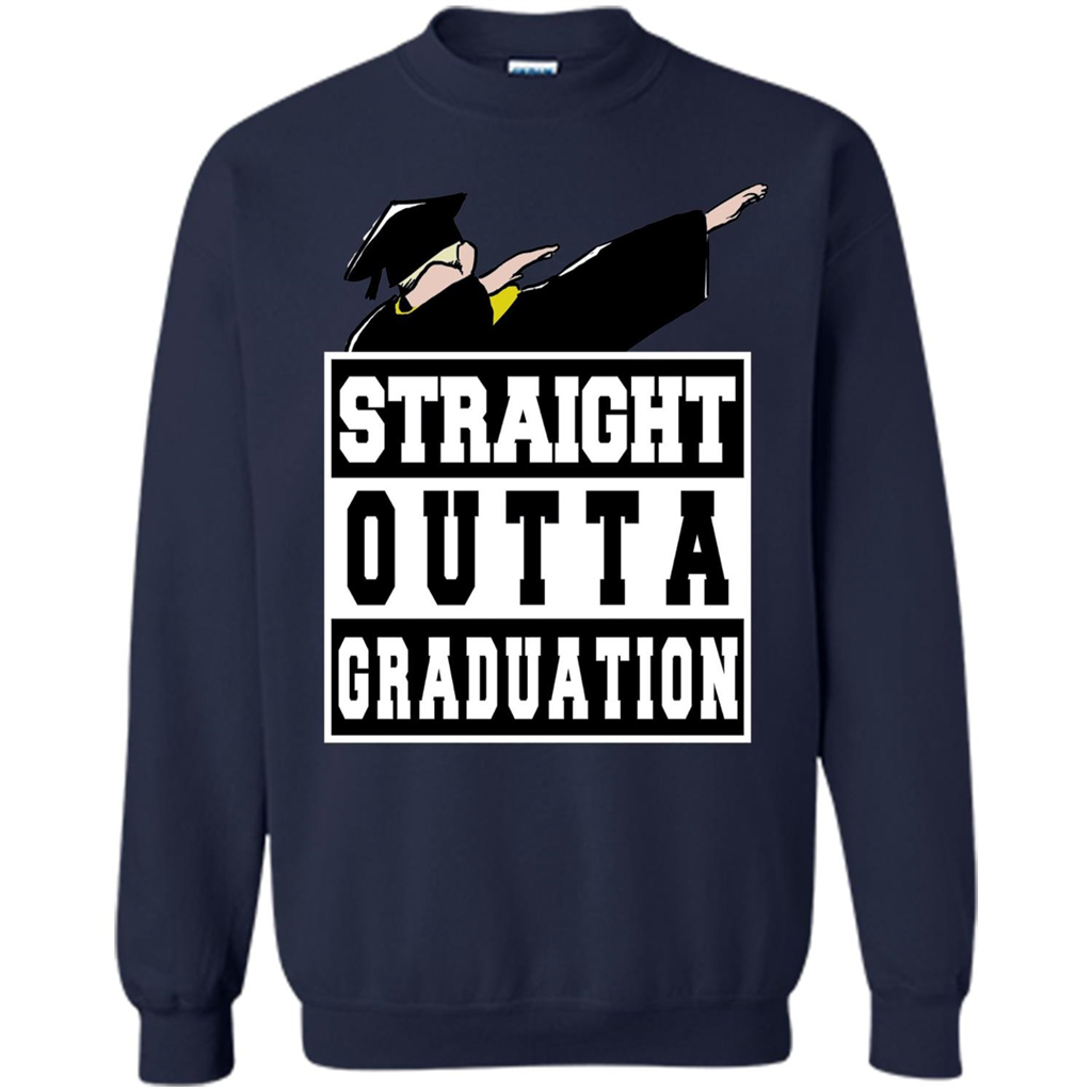 Straight Outta Graduation Dab Shirt College Graduate Gifts Navy