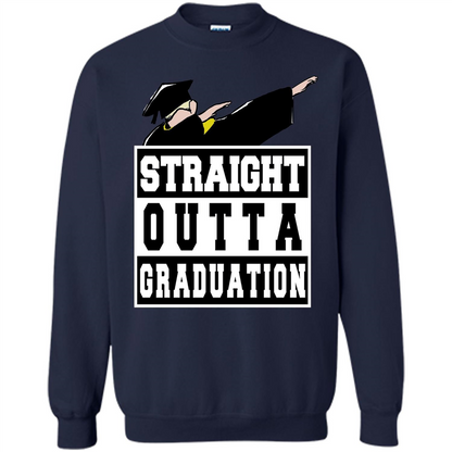 Straight Outta Graduation Dab Shirt College Graduate Gifts Navy