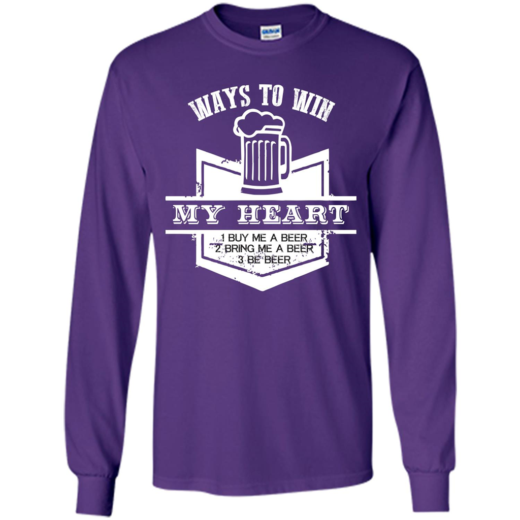 Beer T-shirt Ways To Win My Heart Purple