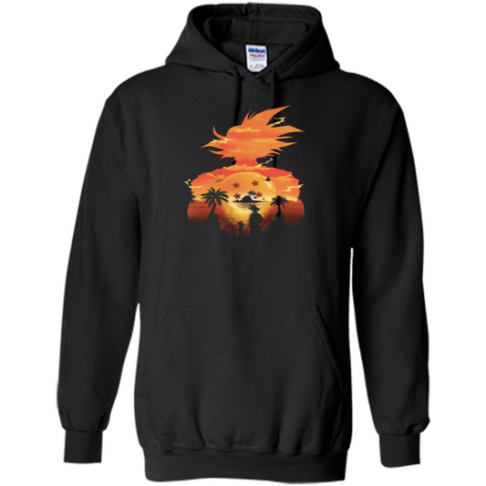 Beautiful Sunset T-shirt Son Goku T-shirt Black