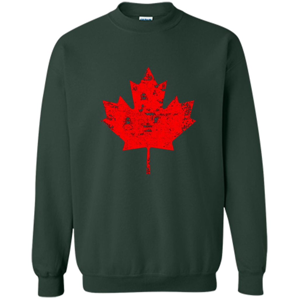 Canada Day T-Shirt. Canada Maple Flag Distressed T-shirt Forest Green