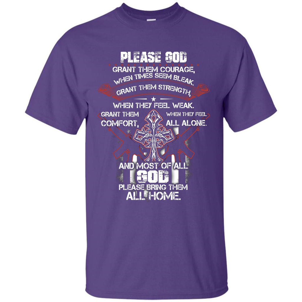 God Bless Our Soldier T-shirt Purple