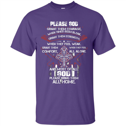 God Bless Our Soldier T-shirt Purple