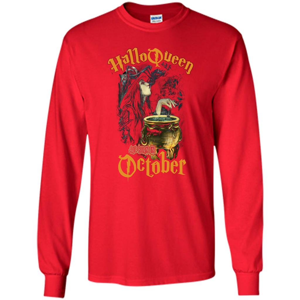 HalloQueen Are Born In October T-shirt Red