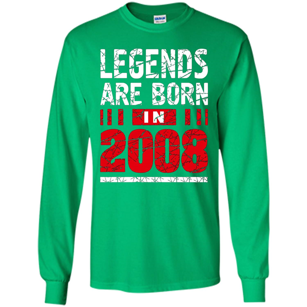 Birthday Gift T-shirt Legends Are Born In 2008 T-shirt Irish Green
