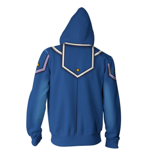 Yu-Gi-Oh! Obelisk Blue Male Cosplay Zip Up Hoodie Jacket