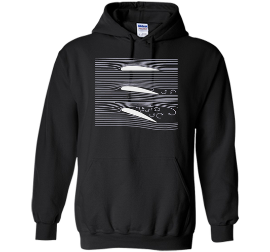 Airplane Wing T-shirt Aerospace Airfoil Stall Diagram Black
