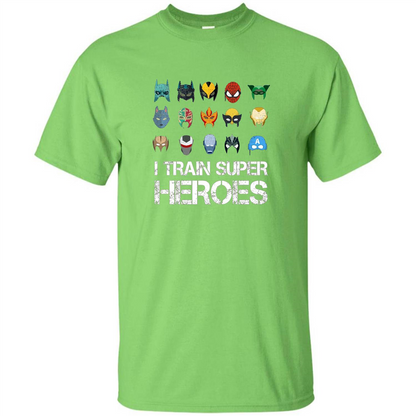 I Train Super Heroes T-shirt Lime