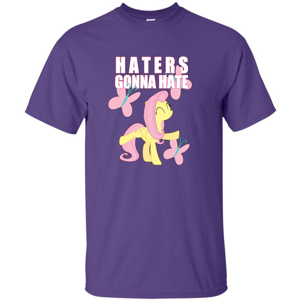 Haters Gonna Hate T-shirt Fluttershy And Butterflies Purple