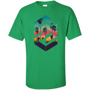 Summer T-shirt Geometric Sunset Beach