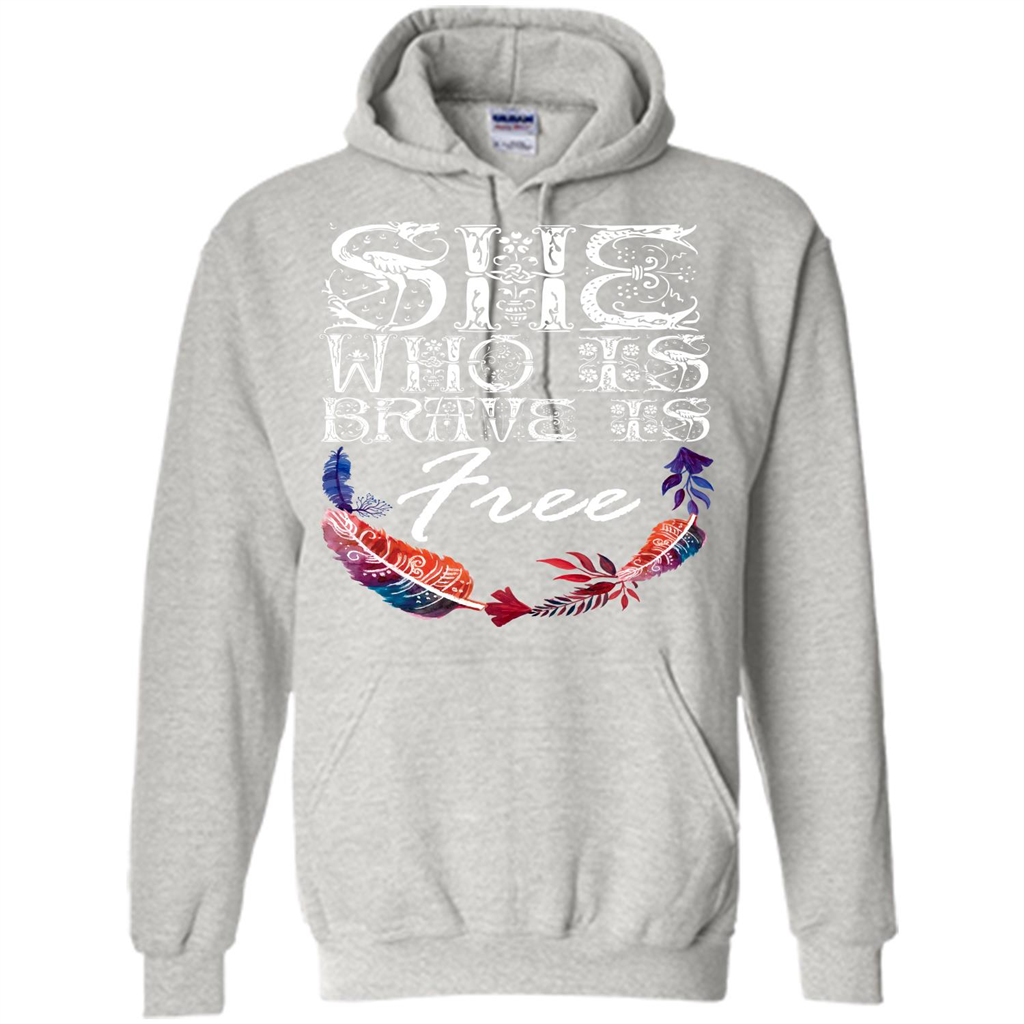 She Is Brave Is Free T-shirt Ash
