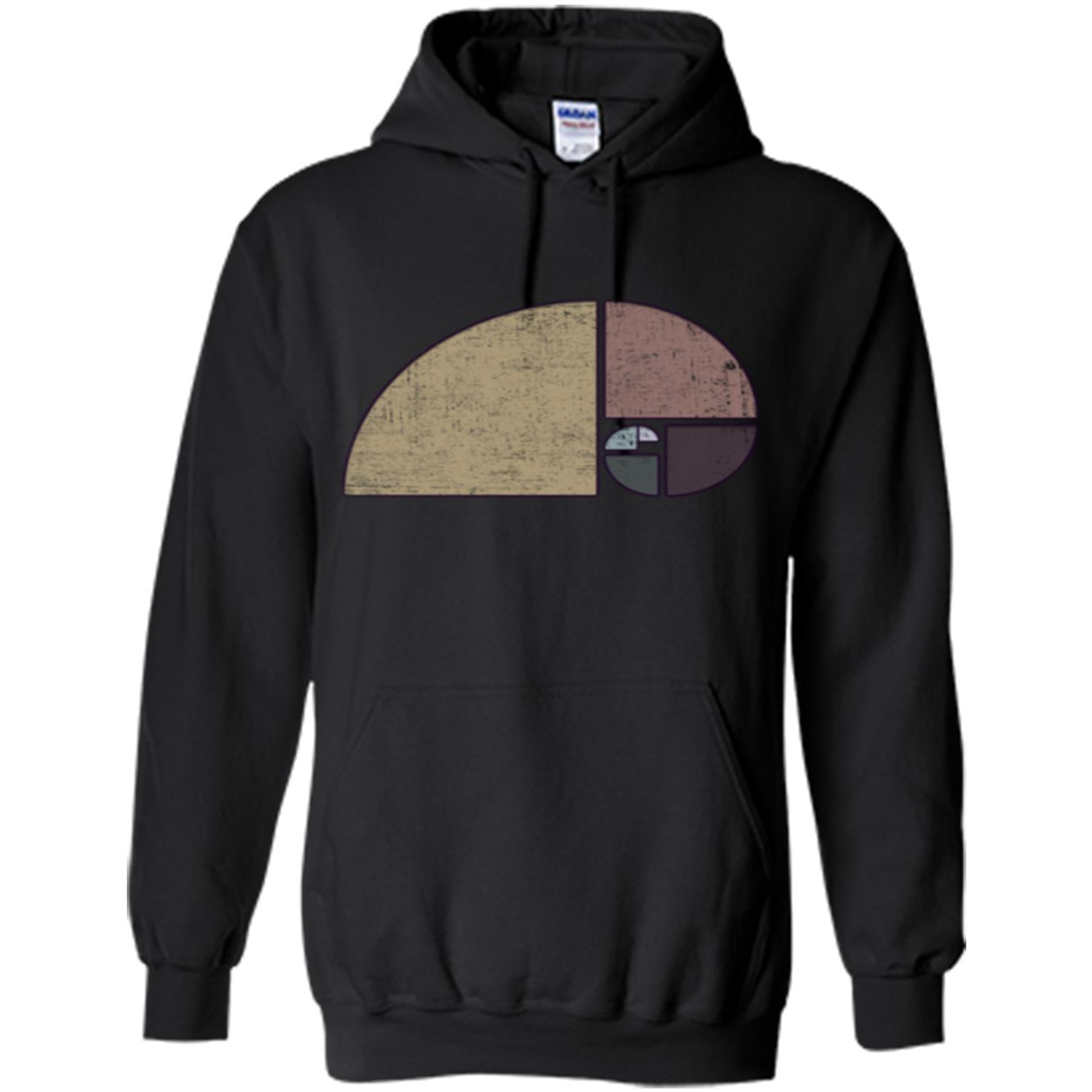 Distressed Geometric Fibonacci Spiral T-sihrt Black