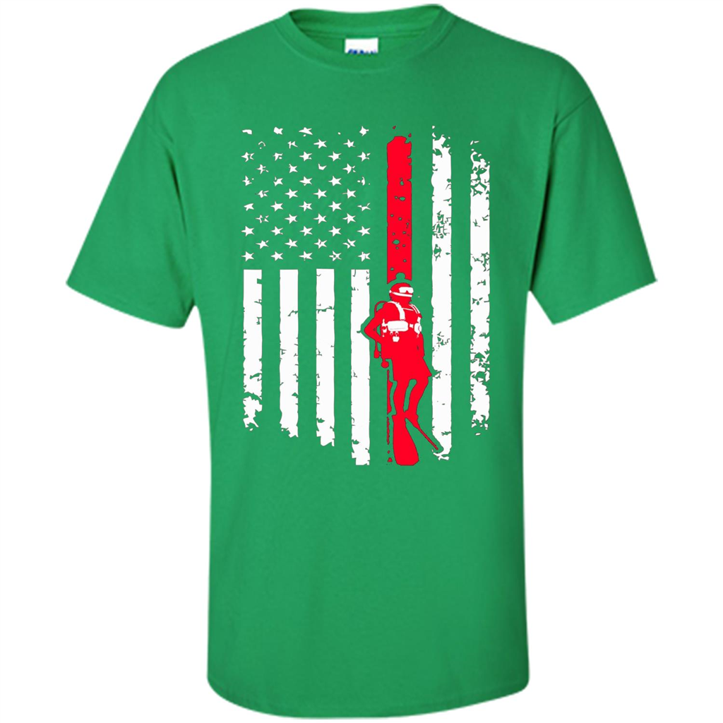The American Flag Scuba Diving T-shirt Irish Green