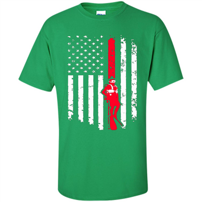 The American Flag Scuba Diving T-shirt Irish Green